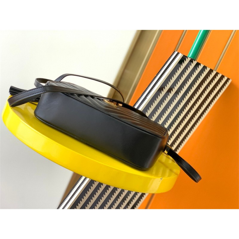 Saint Laurent YSL Lou Camera Bag in Quilted Leather Black