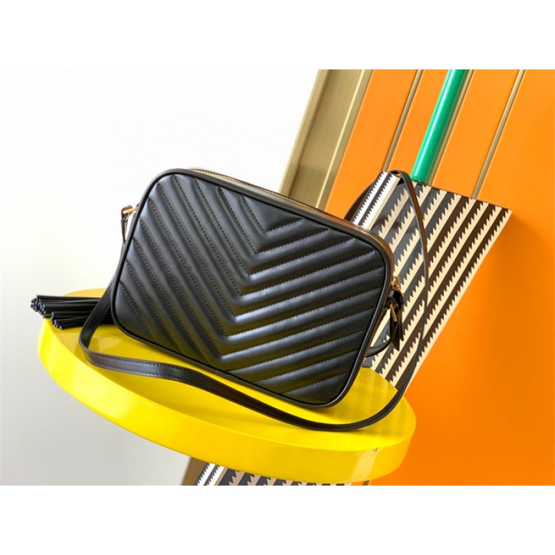 Saint Laurent YSL Lou Camera Bag in Quilted Leather Black