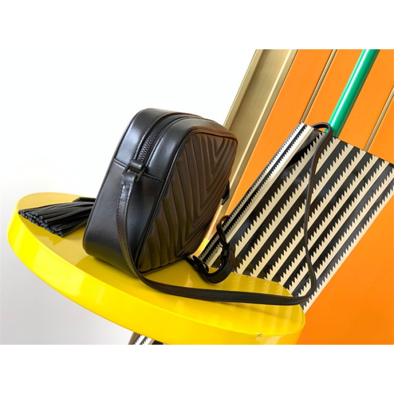 Saint Laurent YSL Lou Camera Bag in Quilted Leather Black 715232DV7081000