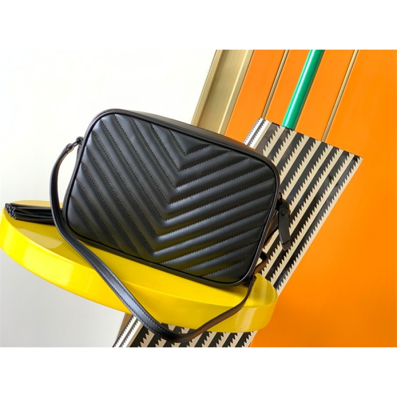 Saint Laurent YSL Lou Camera Bag in Quilted Leather Black 715232DV7081000