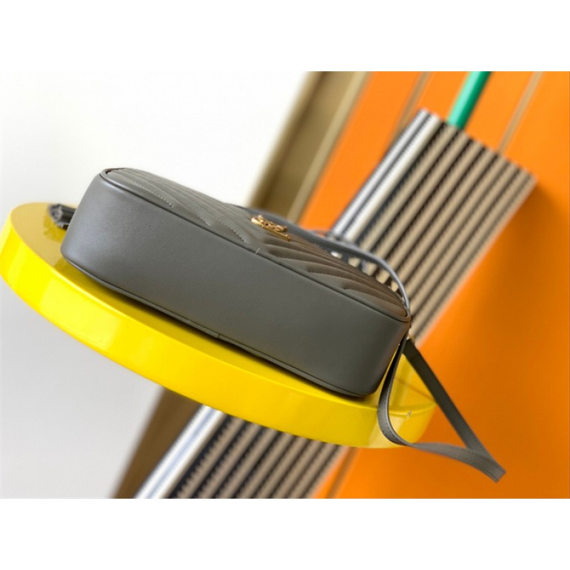 Saint Laurent YSL Lou Camera Bag in Quilted Leather Grey