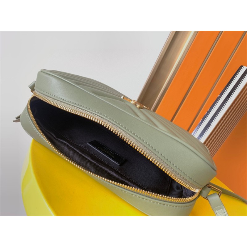Saint Laurent YSL Lou Camera Bag in Quilted Leather Green
