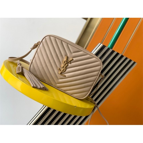Saint Laurent YSL Lou Camera Bag in Quilted Leather Beige