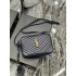 Saint Laurent YSL Lou Camera Bag in Quilted Leather Blue