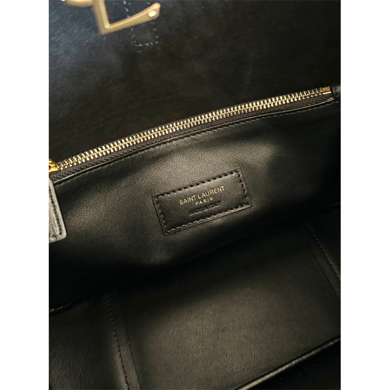 Saint Laurent Small LE 5 A 7 Supple Handbag in Grained Leather 713938AAAUQ1000