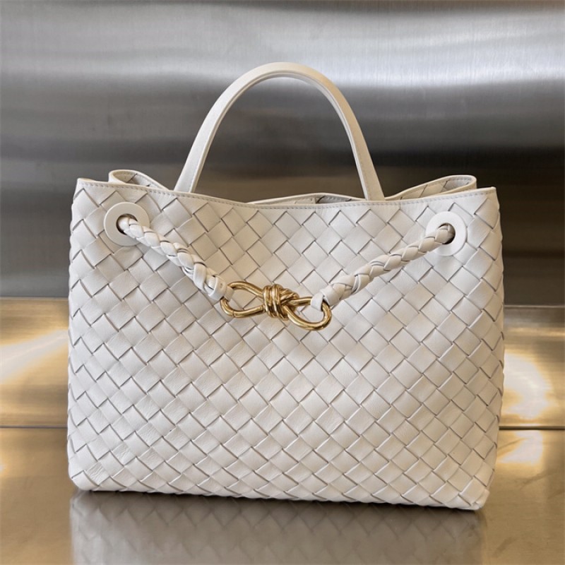 Bottega Veneta Women’s Medium Andiamo Handbag 766016White