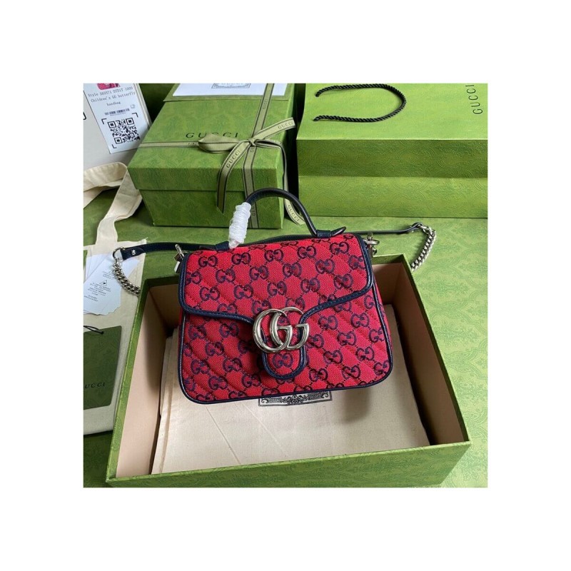 Gucci GG Marmont Multicolor Mini Top Handle Bag 583571
