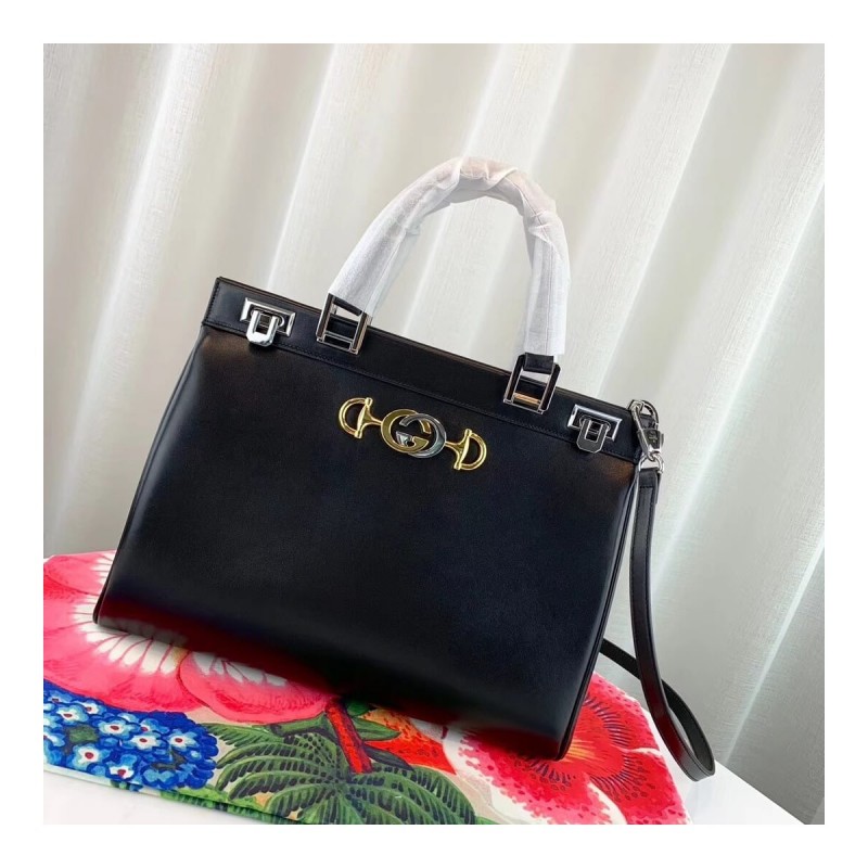 Gucci Zumi Smooth Leather Medium Top Handle Bag 564714