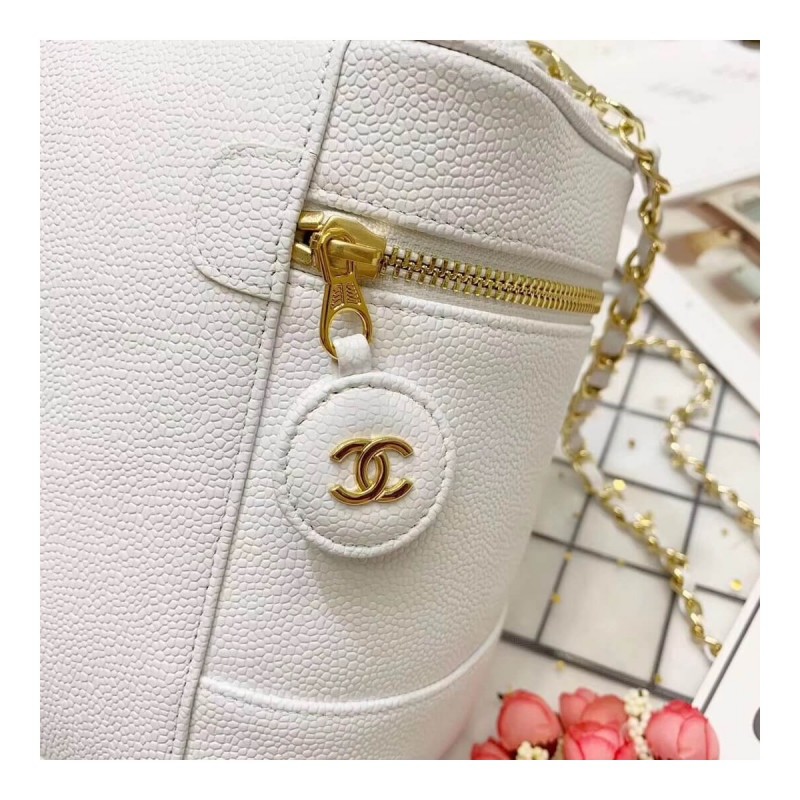 Chanel Vintage Caviar Vanity Cosmetic Bag A12