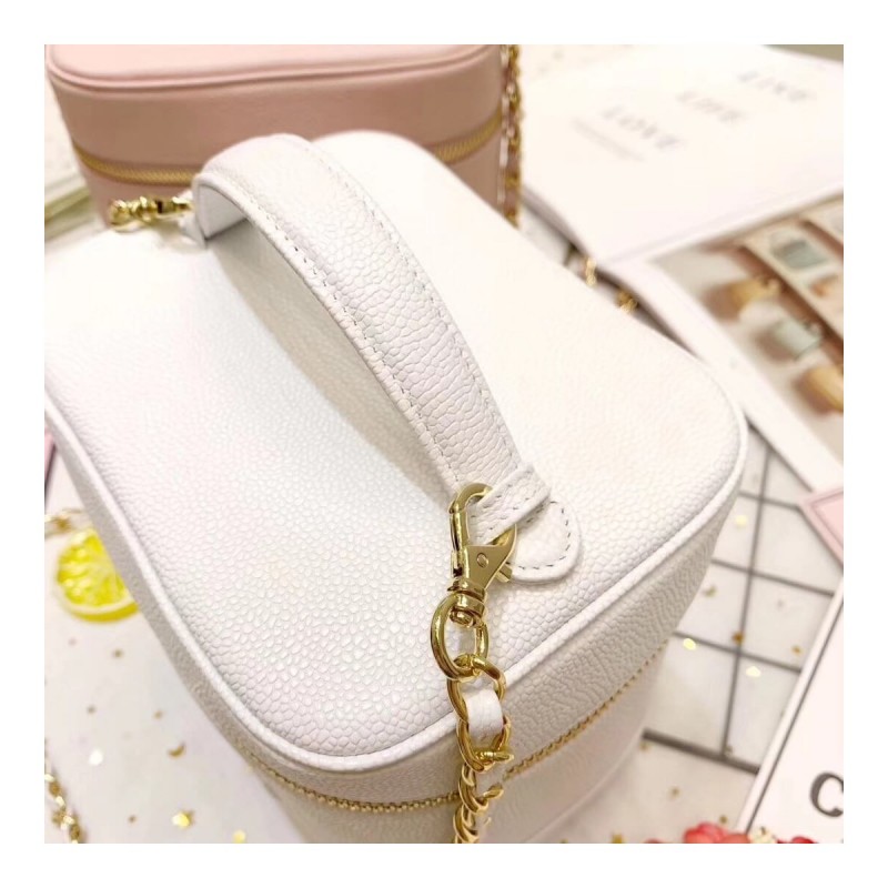 Chanel Vintage Caviar Vanity Cosmetic Bag A12
