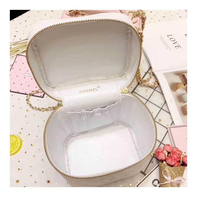 Chanel Vintage Caviar Vanity Cosmetic Bag A12