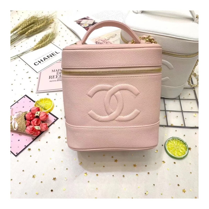 Chanel Vintage Caviar Vanity Cosmetic Bag A12