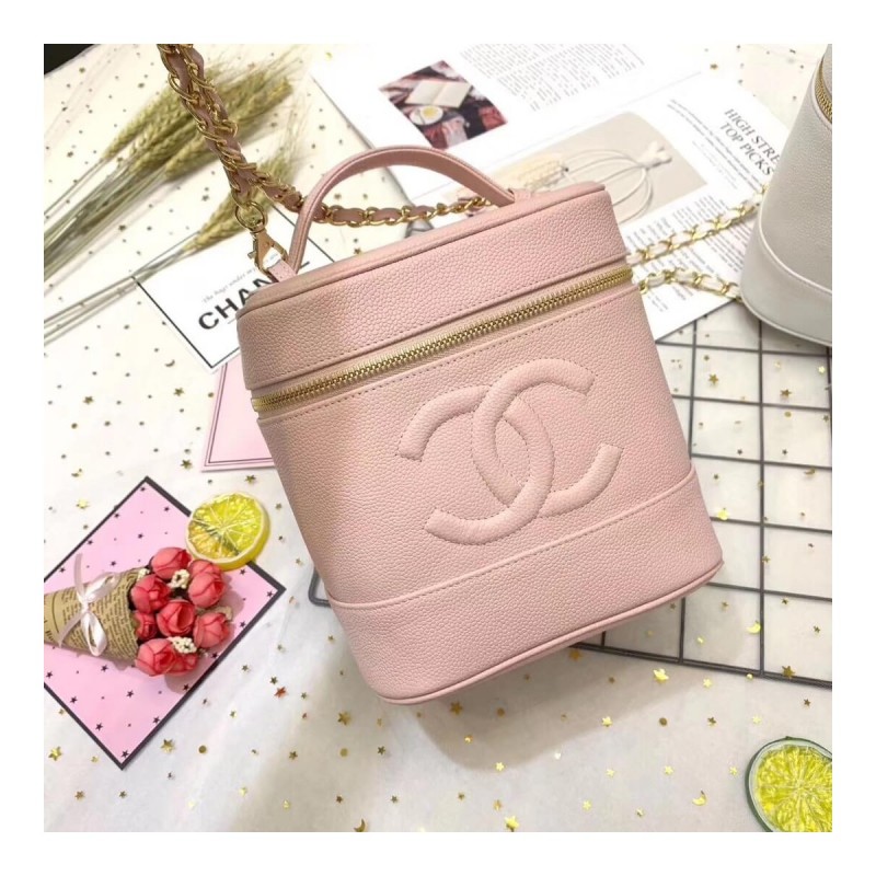Chanel Vintage Caviar Vanity Cosmetic Bag A12