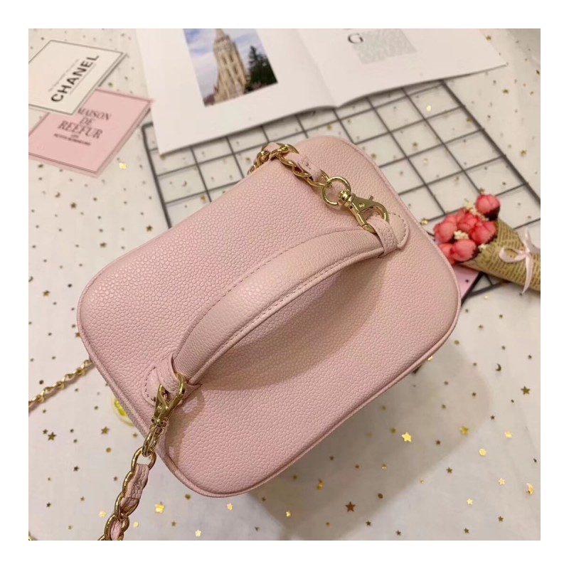 Chanel Vintage Caviar Vanity Cosmetic Bag A12