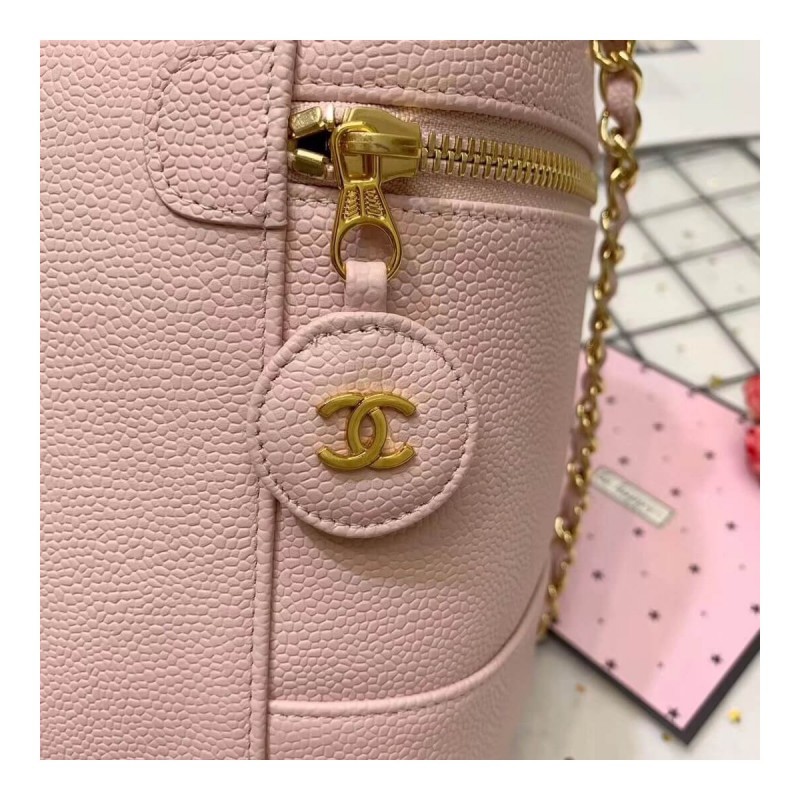 Chanel Vintage Caviar Vanity Cosmetic Bag A12