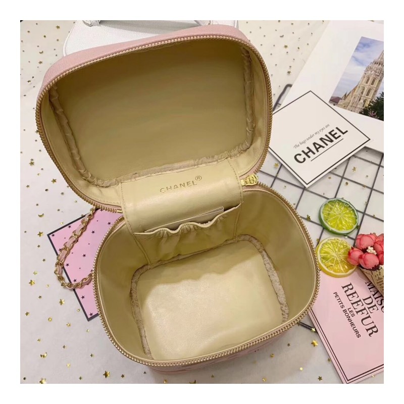 Chanel Vintage Caviar Vanity Cosmetic Bag A12