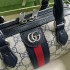 Gucci Ophidia GG mini top handle bag in beige and blue canvas 772053 96IWN 4076