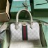 Gucci Ophidia GG mini top handle bag in beige and white canvas 772053 UULAG 9682