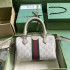 Gucci Ophidia GG mini top handle bag in beige and white canvas 772053 UULAG 9682