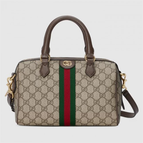 Gucci Ophidia GG small top handle bag in beige and blue canvas 772061 96IWG 8745