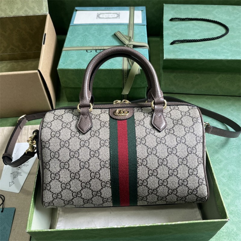 Gucci Ophidia GG small top handle bag in beige and blue canvas 772061 96IWG 8745