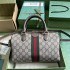 Gucci Ophidia GG small top handle bag in beige and blue canvas 772061 96IWG 8745