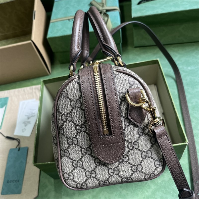 Gucci Ophidia GG small top handle bag in beige and blue canvas 772061 96IWG 8745
