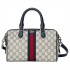 Gucci Ophidia GG small top handle bag in beige and blue canvas 772061 96IWN 4076