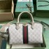 Gucci Ophidia GG small top handle bag in beige and blue canvas 772061 UULAG 9682