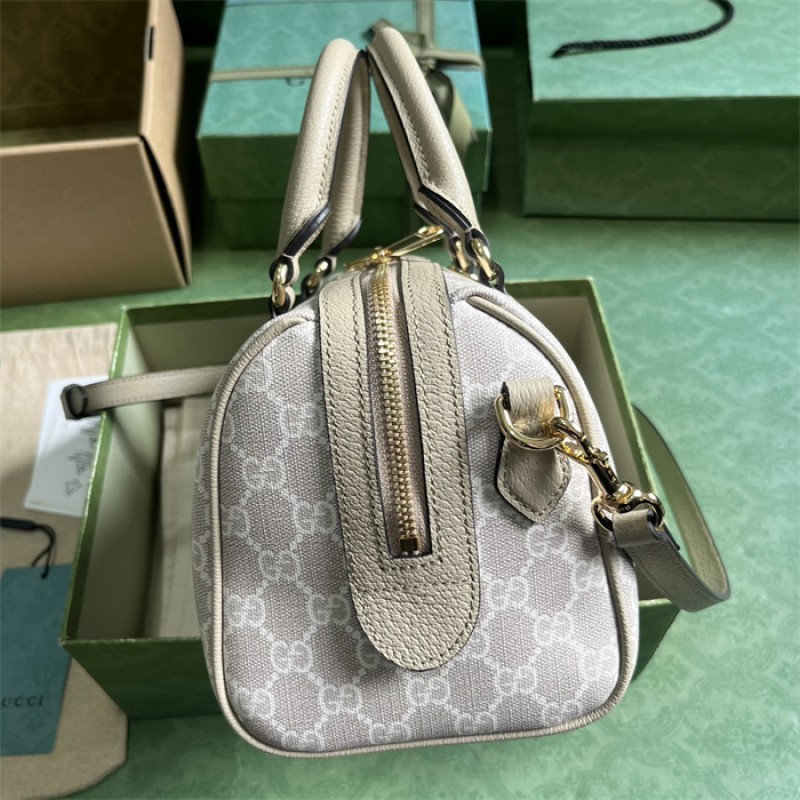 Gucci Ophidia GG small top handle bag in beige and blue canvas 772061 UULAG 9682