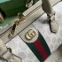 Gucci Ophidia GG small top handle bag in beige and blue canvas 772061 UULAG 9682