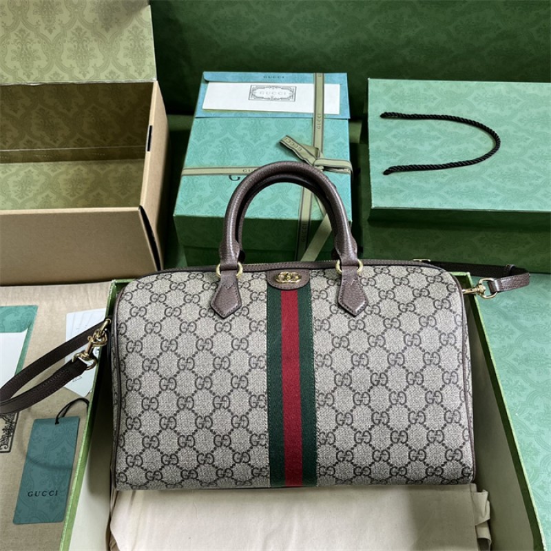 Gucci Ophidia GG medium top handle bag in Beige and ebony GG Supreme canvas 772065 96IWG 8745