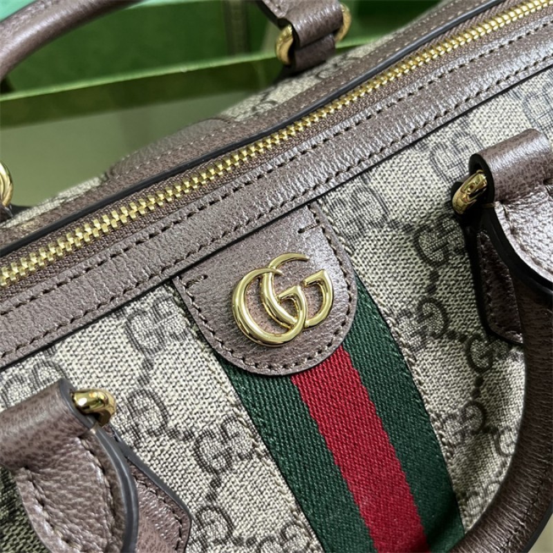 Gucci Ophidia GG medium top handle bag in Beige and ebony GG Supreme canvas 772065 96IWG 8745