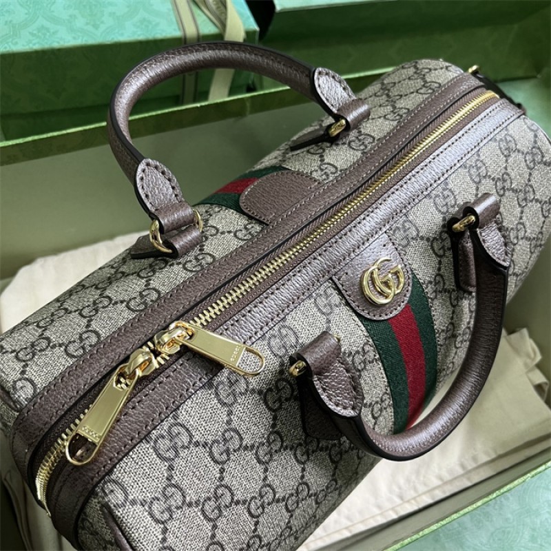 Gucci Ophidia GG medium top handle bag in Beige and ebony GG Supreme canvas 772065 96IWG 8745