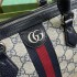 Gucci Ophidia GG medium top handle bag in Beige and blue GG Supreme canvas 772065 96IWN 4076