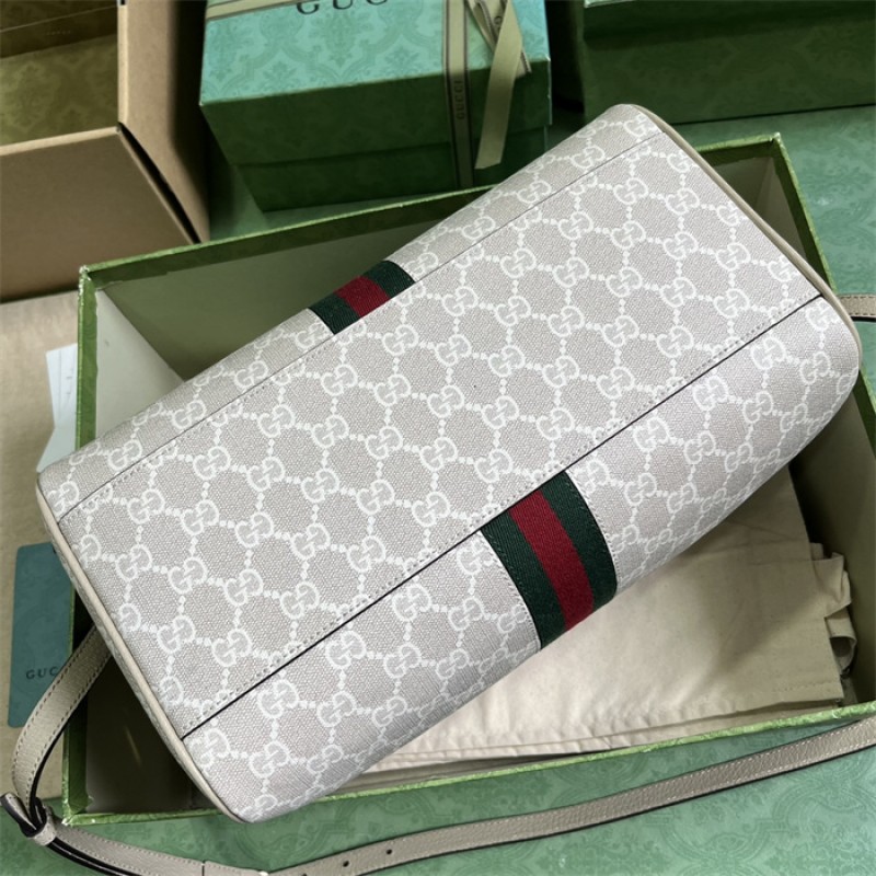 Gucci Ophidia GG medium top handle bag in Beige and white GG Supreme canvas 772065 UULAG 9682