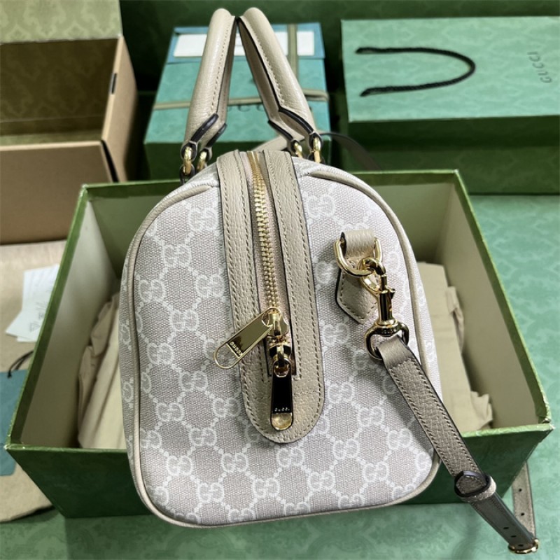 Gucci Ophidia GG medium top handle bag in Beige and white GG Supreme canvas 772065 UULAG 9682