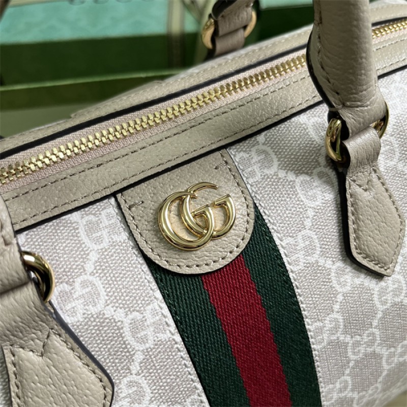 Gucci Ophidia GG medium top handle bag in Beige and white GG Supreme canvas 772065 UULAG 9682
