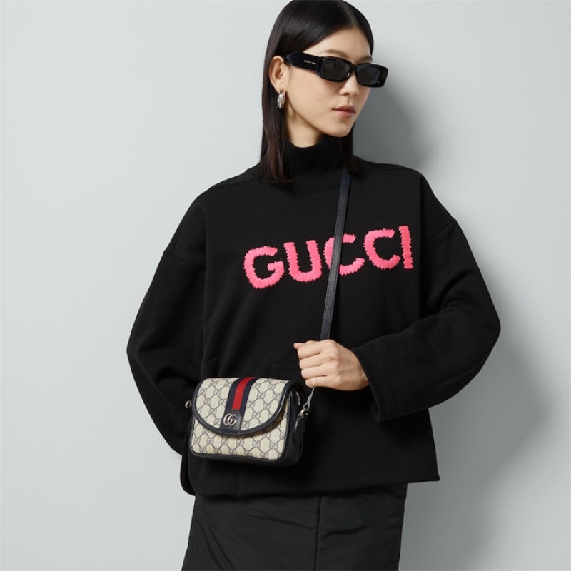 Gucci Ophidia GG mini shoulder bag in beige and blue GG Supreme 772239 FACUK 4047