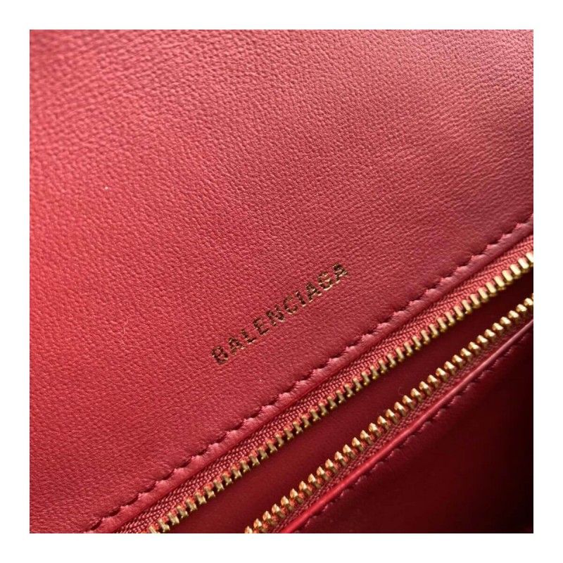 Balenciaga Hourglass S Croc-Effect Leather Tote