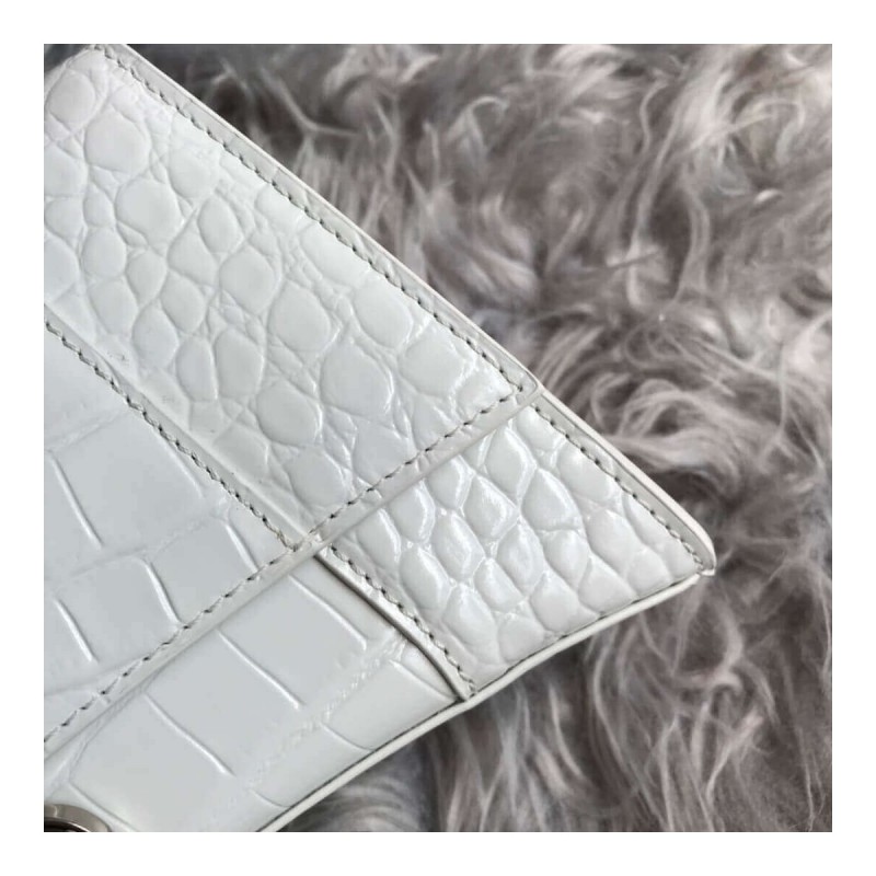Balenciaga Hourglass S Croc-Effect Leather Tote