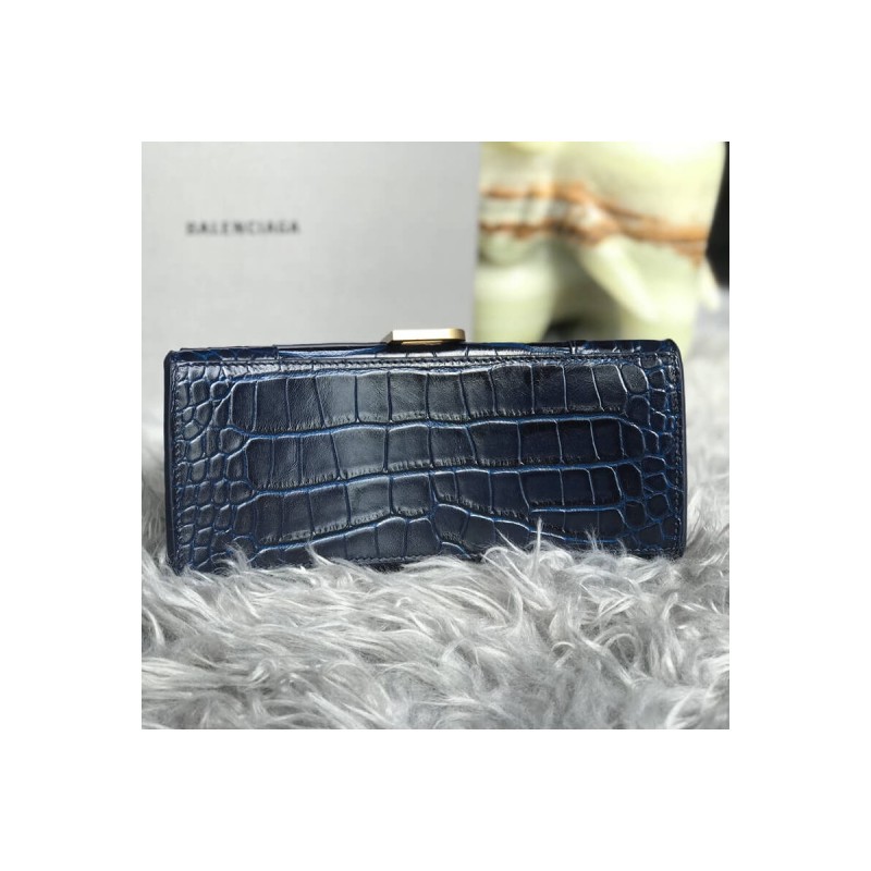 Balenciaga Hourglass S Croc-Effect Leather Tote