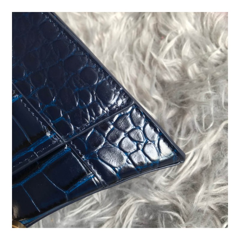 Balenciaga Hourglass S Croc-Effect Leather Tote