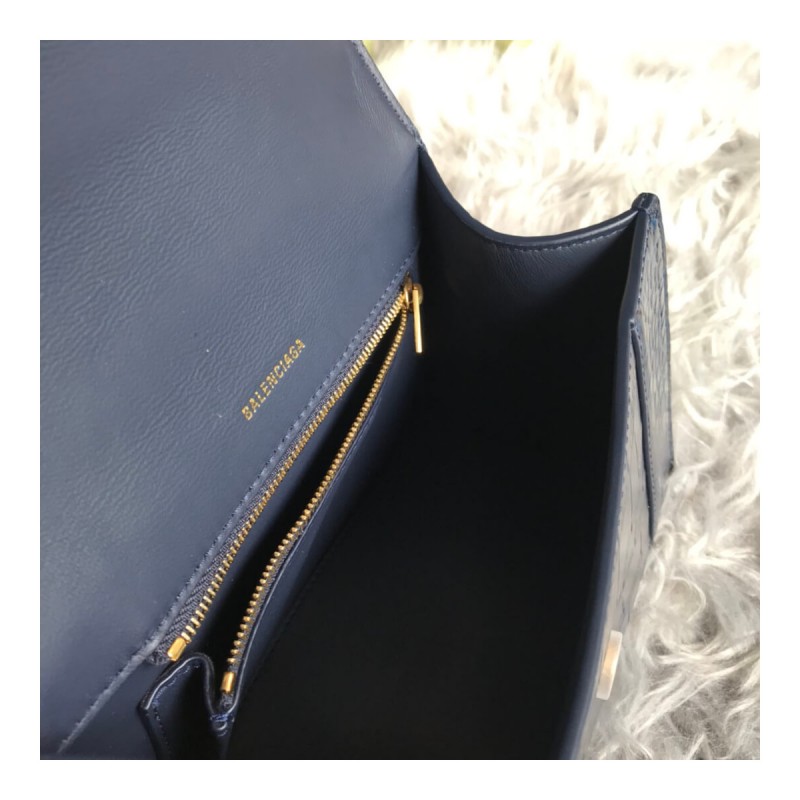 Balenciaga Hourglass S Croc-Effect Leather Tote