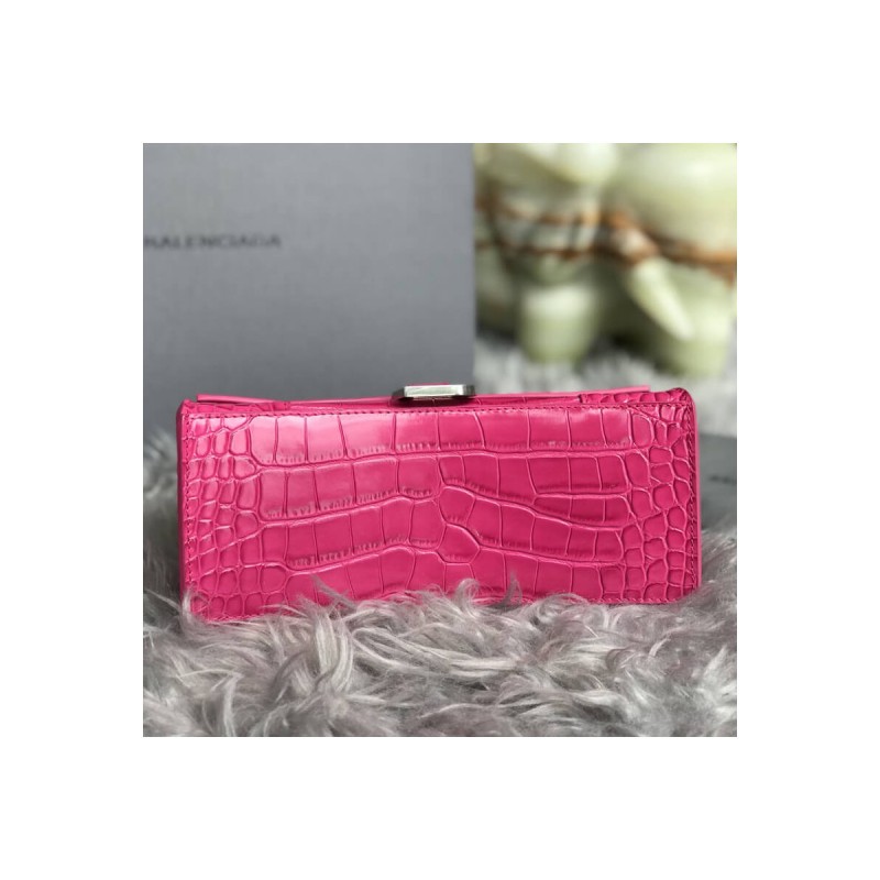 Balenciaga Hourglass S Croc-Effect Leather Tote