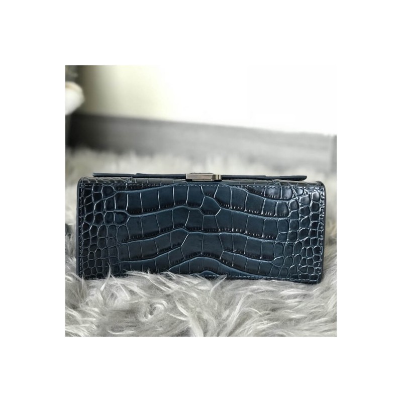 Balenciaga Hourglass S Croc-Effect Leather Tote