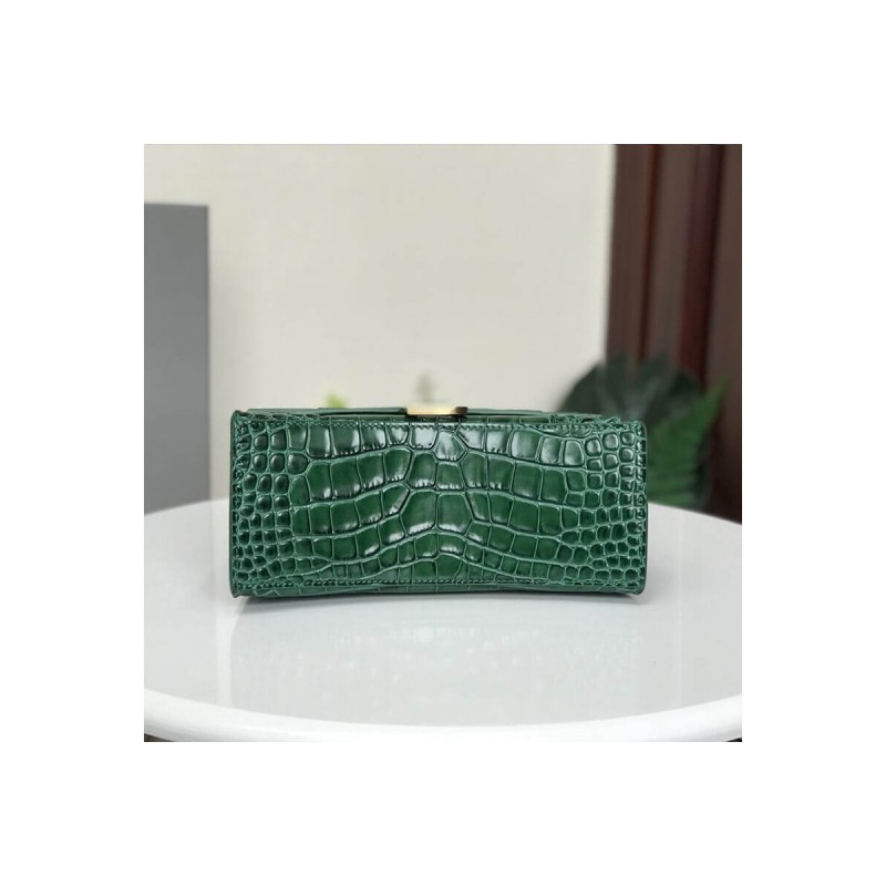 Balenciaga Hourglass S Croc-Effect Leather Tote