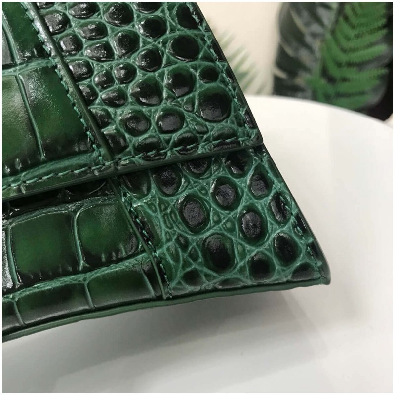 Balenciaga Hourglass S Croc-Effect Leather Tote