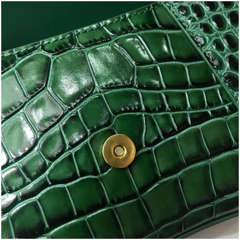 Balenciaga Hourglass S Croc-Effect Leather Tote