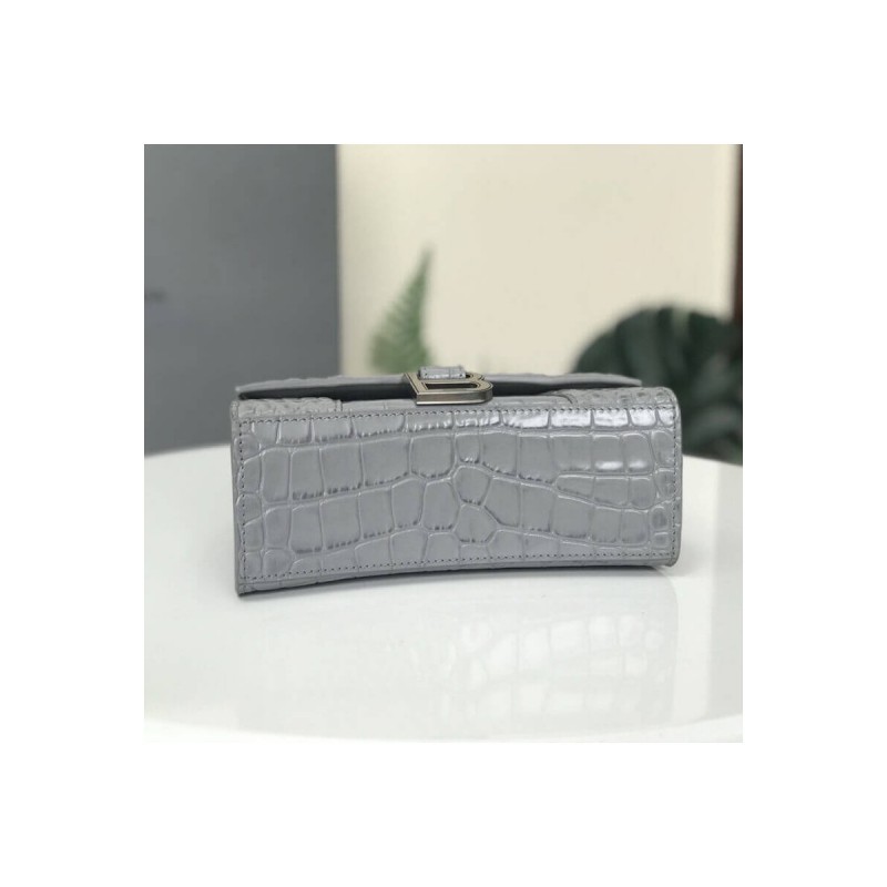 Balenciaga Hourglass XS Croc-Effect Leather Tote